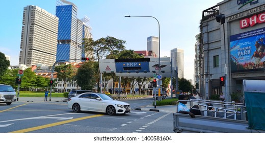 Singapore On May 18, 2019: ERP System Was Implementing To Reduce Traffic Jam