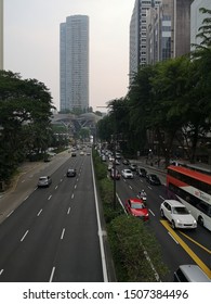 Singapore, Orchard, 09 17 2019: Traffic Jam On Orchard Road In Singapore