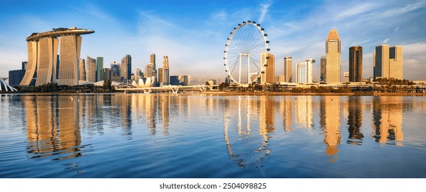 Singapore panorama skyline at sunrise, Marina bay - Powered by Shutterstock