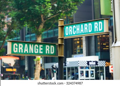 Singapore - September 15th, 2015: Orchard Road Street Sign In Shopping Area, Singapore.