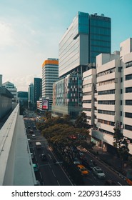 Singapore - September 24 2022: View Of Middle Road, Bugis, In Downtown Singapore. High Angle Street View Of A Busy, Modern, Developed City.