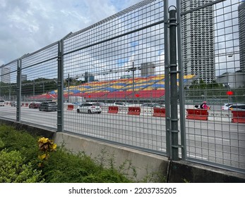 Singapore - September 4 2022: The Formula 1 Grand Prix Race Track Starting To Be Built In Downtown Singapore