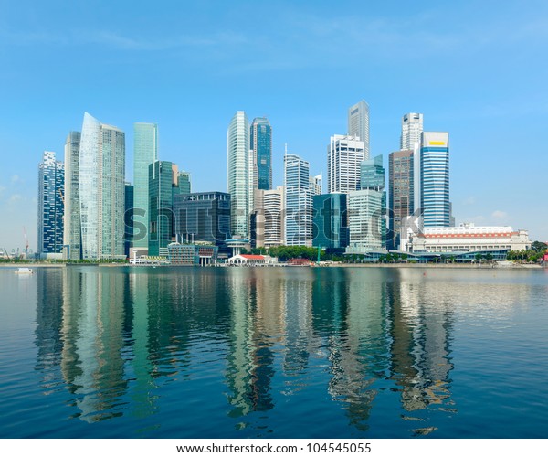 Singapore Skyline Business District Marina Bay Stock Photo Edit Now