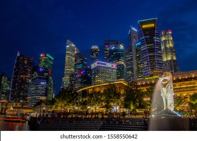 Singapore Skyline in the Evening - Powered by Shutterstock