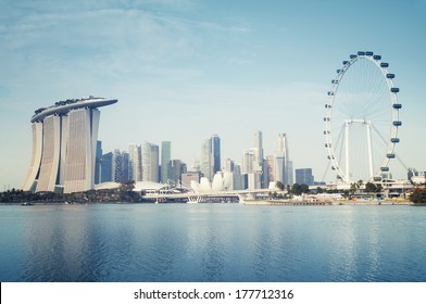 Singapore Skyline. Singapore`s Business District. 