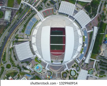 Singapore Sports Hub Top Down Drone Shot
