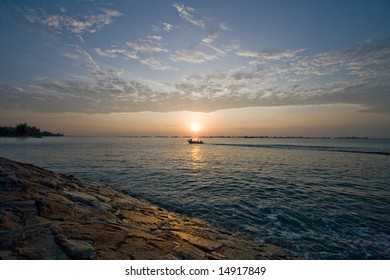 Singapore Sunrise At East Coast Park