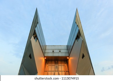 SINGAPORE-14 JUN 2018:Singapore Indoor Stadium Building Closeup View