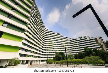SINGAPORE-23 MAR 2019:Singapore Punggol area Water terrace residential building 