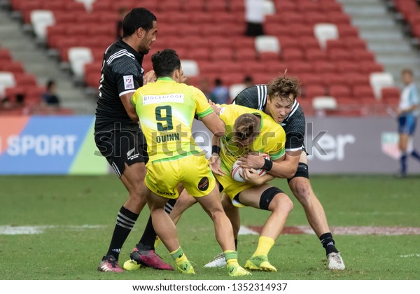 Singaporeapril 28australia 7s Team Yellow Plays Stock Photo Edit