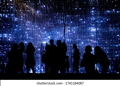 Singapore-August 13,2017: Crystal Universe ,the Art Installation Of 