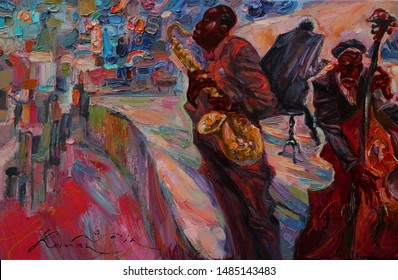 Jazz Singer Jazz Club Jazz Bandoil Stock Photo 752490253 | Shutterstock