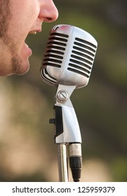 singer with microphone