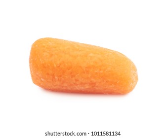 Single Baby Carrot Isolated Over The White Background