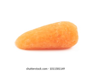 Single Baby Carrot Isolated Over The White Background