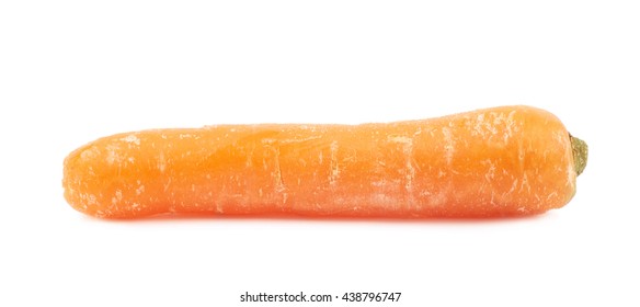 Single Baby Carrot Isolated Over The White Background