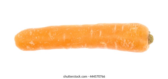 Single Baby Carrot Isolated Over The White Background