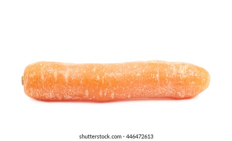 Single Baby Carrot Isolated Over The White Background