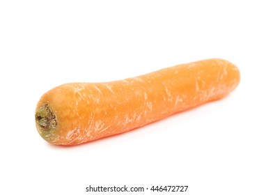 Single Baby Carrot Isolated Over The White Background