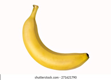 Single Banana Isolated On A White Background