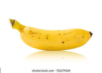 Single Banana Isolated With Path.