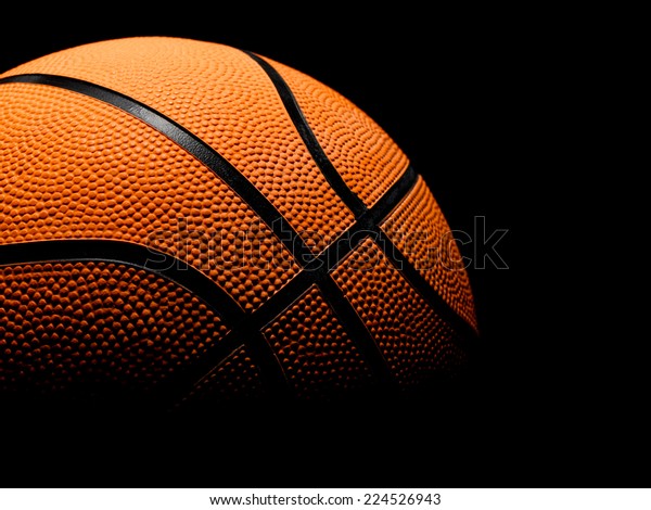 Single Basketball On Black Background Stock Photo (Edit Now) 224526943