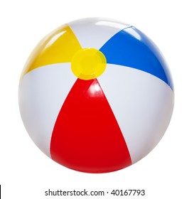 Single beach ball isolated on white background