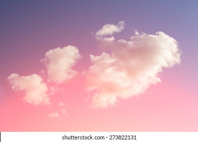 Single  Beautiful Cloud In Pink Sky