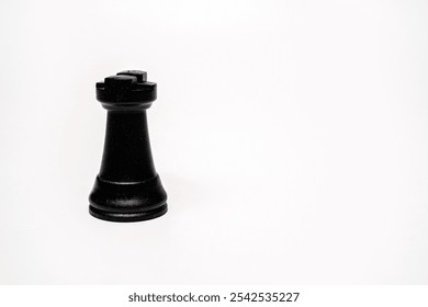 Single Black Chess Rook on white background - Powered by Shutterstock