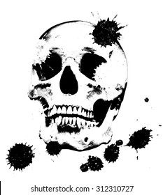 Grunge Skull Paint Stock Vector (Royalty Free) 1011673180