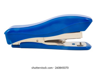 Single Blue Stapler Isolated On White Stock Photo 260845070 