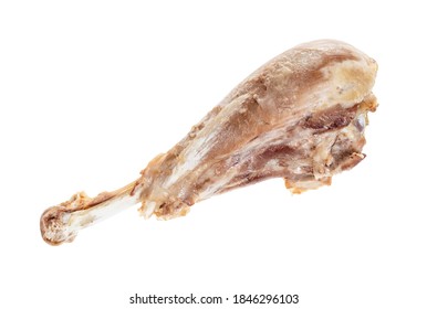 Single Boiled Turkey Drumstick Isolated On White Background