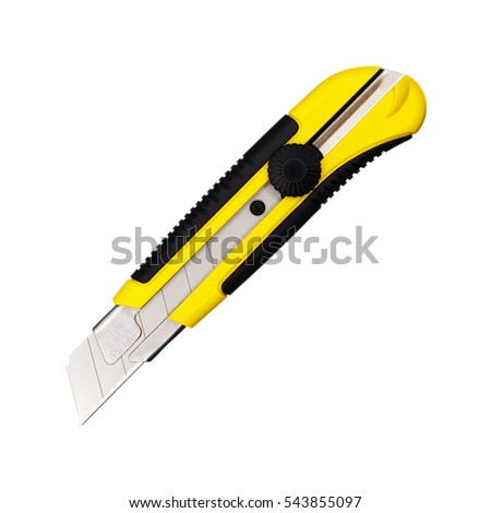Single box knife isolated on white background