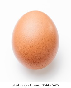 Single Brown Chicken Egg On White Background