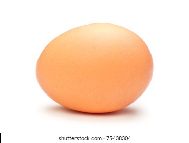 Single Brown Egg Isolated On White Background