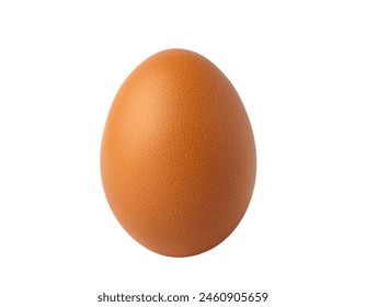 A single brown egg sits on a white background. - Powered by Shutterstock