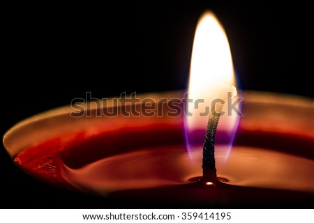 Single candle up close