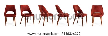 Single chair in different angles . isolated  on white background . 