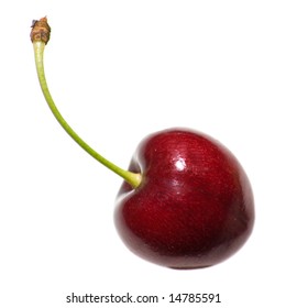 Single Cherry Isolated On White