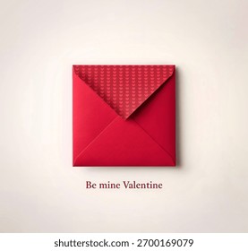 A single, closed red envelope with a patterned flap sits centered on a light background, suggesting a special message.