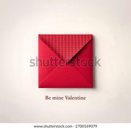 A single, closed red envelope with a patterned flap sits centered on a light background, suggesting a special message.