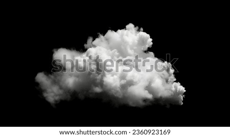 Single cloud in air, isolated on black background.