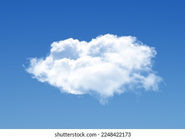 Single cloud isolated over blue sky background. White fluffy cloud photo, beautiful cloud shape. Climate concept  - Shutterstock ID 2248422173