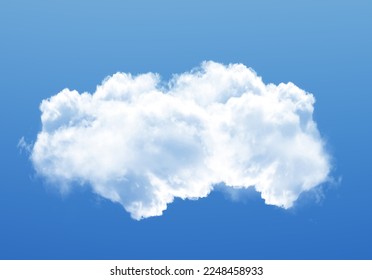 Single cloud isolated over blue sky background. White fluffy cloud photo, beautiful cloud shape. Climate concept  - Shutterstock ID 2248458933