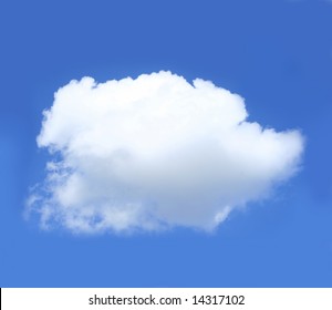 Single Cloud On Blue Sky