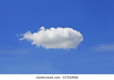 Single Cloud On Blue Sky 