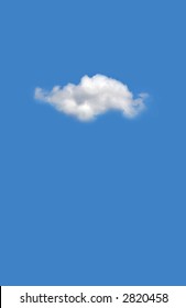 Single Cloud On Blue Sky