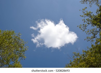 single cloud on blue sky 