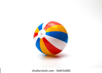 Single Colorful Inflatable PVC beach ball isolate