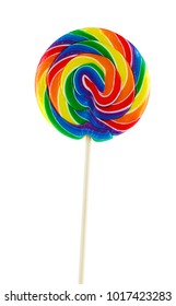 Colorful Rainbow Flavored Lollipop Isolated Over Stock Photo 3359702 ...